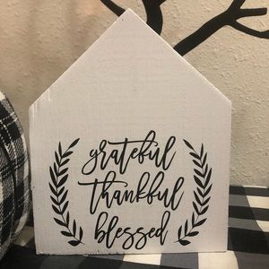 Handmade Wood Thankful/Grateful/Blessed sign House